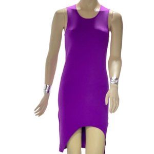 HELMUT LANG Dress Fuchsia Asymmetric Cut-Out Hem Pencil Sheath Women's Size XS